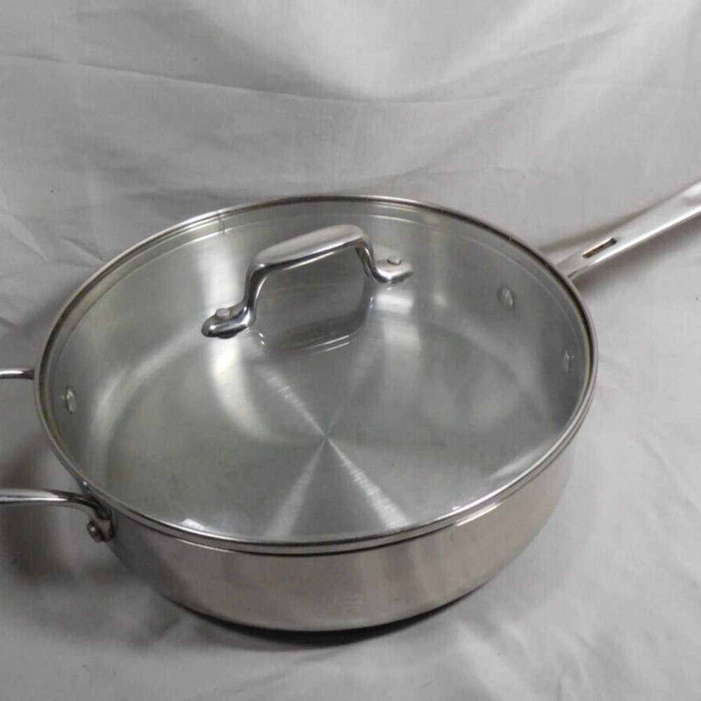 All Clad  by Emeril10" 3 Qt Saute Skillet Frying Pan Copper Core Stainless Steel